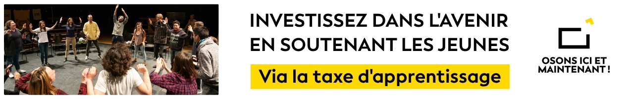 Bannière web pour reverser sa taxe d'apprentissage à Osons Ici et Maintenant